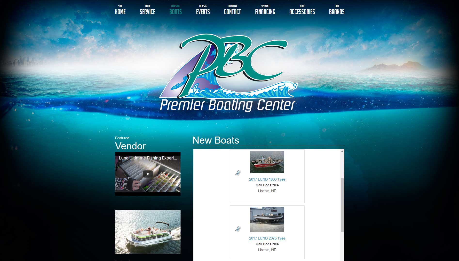 web devlopment premier boating center